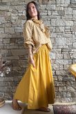 Nonni Gingham Poet Blouse Indian Yellow